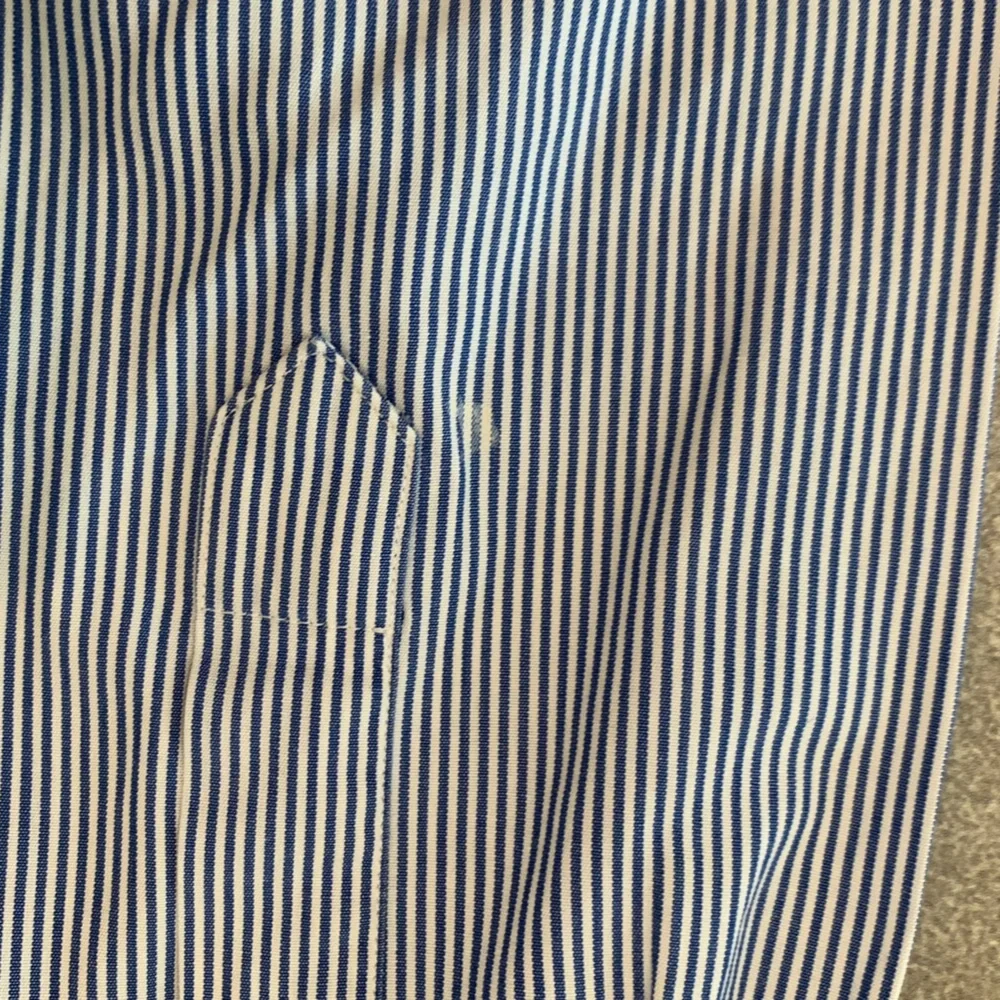 J.Crew Shirt Mens 15.5-32 White Blue Striped Long Sleeve Button Up‎
